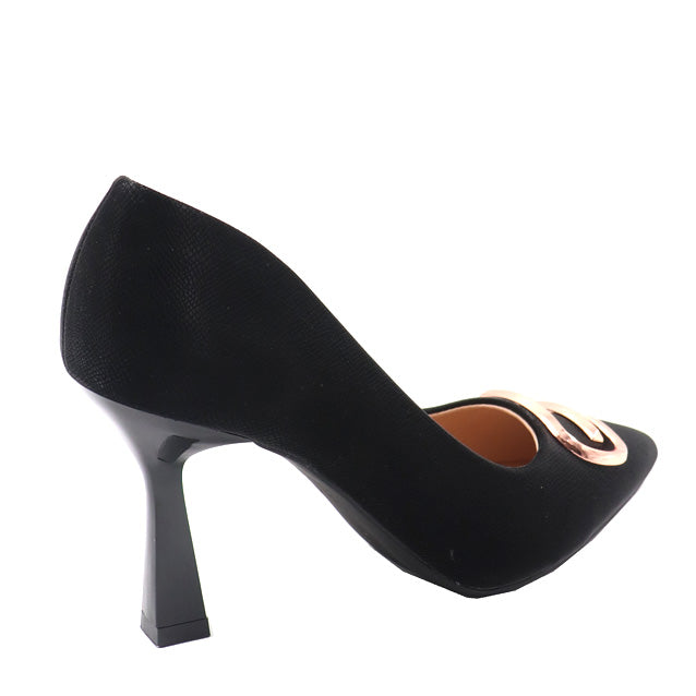 Ladies Pointed Closed Toe Court Black