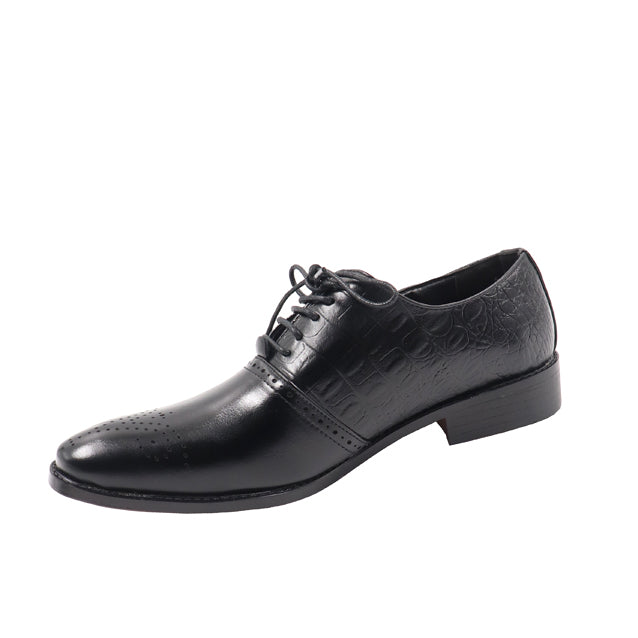 Mens Lace Up Formal Shoe (Brogue Detail) – Black